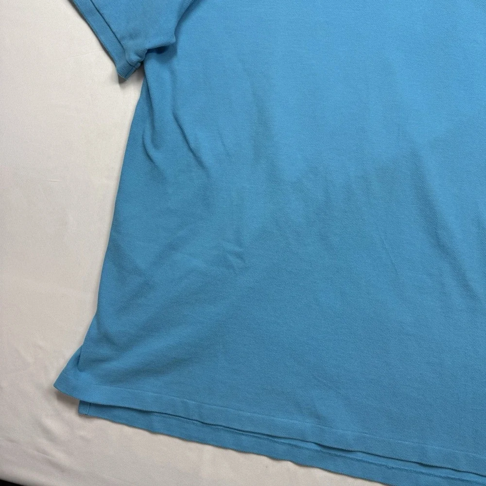 Ralph Lauren Polo Shirt Mens Large Sky Blue Classic Fit Yellow Pony Short Sleeve